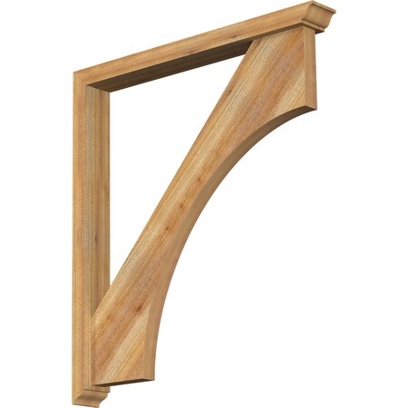 Ekena Millwork Westlake Traditional Rough Sawn Bracket w/ Offset Brace, Western Red Cedar, 4"W x 34"D x 38"H BKT0402X34X38WTL01RWR